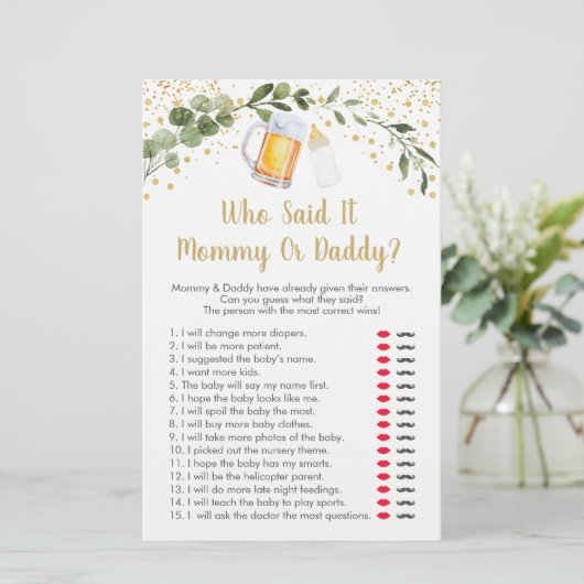 Baby is de groenerij die zei dat het een spelletje (Staand voorkant)