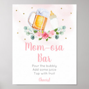 Baby is de roze goudflens van de mimosa-balk. poster