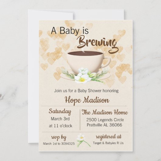 Baby is de Uitnodiging van het Baby shower van de  (Voorkant)