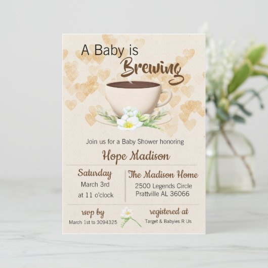 Baby is de Uitnodiging van het Baby shower van de  (Staand voorkant)