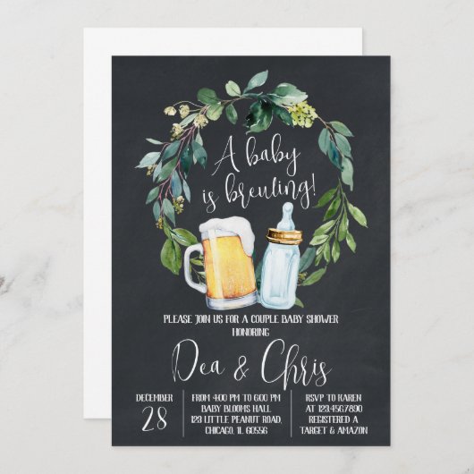 Baby is de Uitnodiging van het Baby shower van de  (Voorkant / Achterkant)