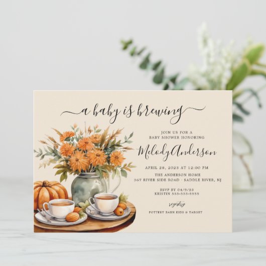 Baby is de Uitnodiging van het Baby shower van de  (Staand voorkant)