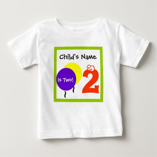 baby is één 2 , 2e verjaardag t-shirt (Voorkant)