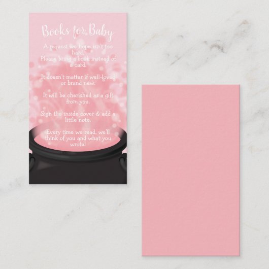 Baby is een gradenschoen met een gothisch roze mei informatiekaartje (Voorkant / Achterkant)