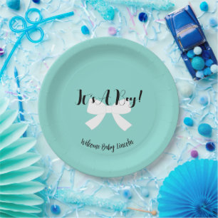 BABY is een jongen! Blue Shower Party Papieren Bordje