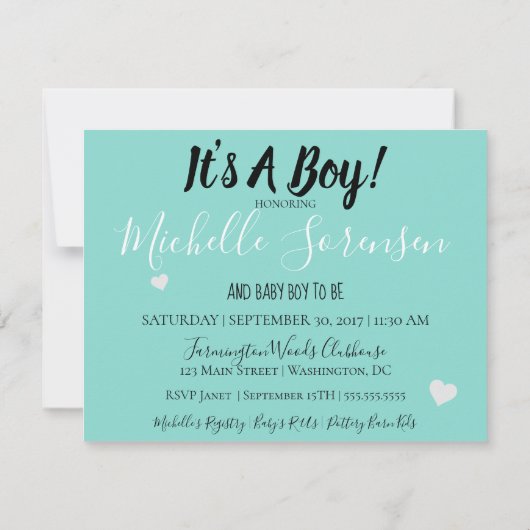 BABY is een jongen ooievaar levering strooien douc Kaart (Achterkant)