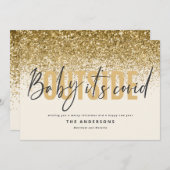 Baby is een lafhartig kerstfeest feestdagenkaart (Voorkant / Achterkant)