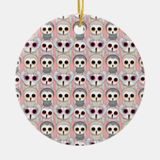 Baby is eigenaar op roze patroon keramisch ornament (Voorkant)