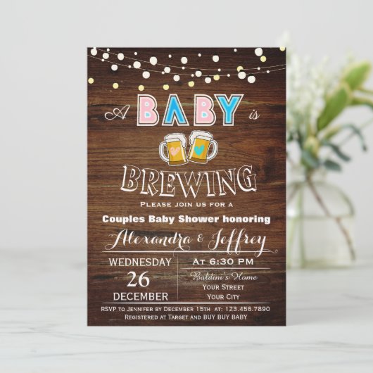 Baby is het Baby shower uitnodigen Kaart (Staand voorkant)