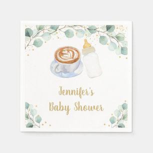 Baby is het Baby shower van de Koffee Greenery Servet