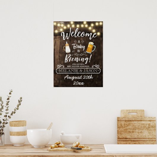 Baby is het Baby shower Welkome Poster (Keuken)