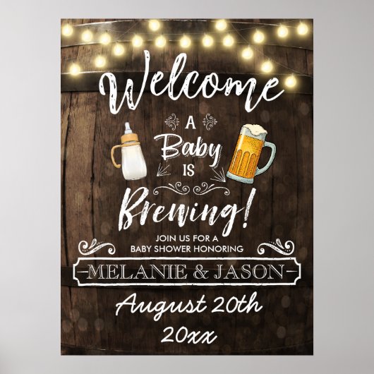 Baby is het Baby shower Welkome Poster (Voorkant)