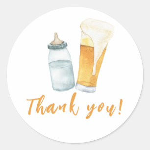 Baby is het bier van de fles aan het brouwen Dank Ronde Sticker