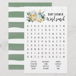 Baby is het Breken Baby shower Word onderzoeksspel