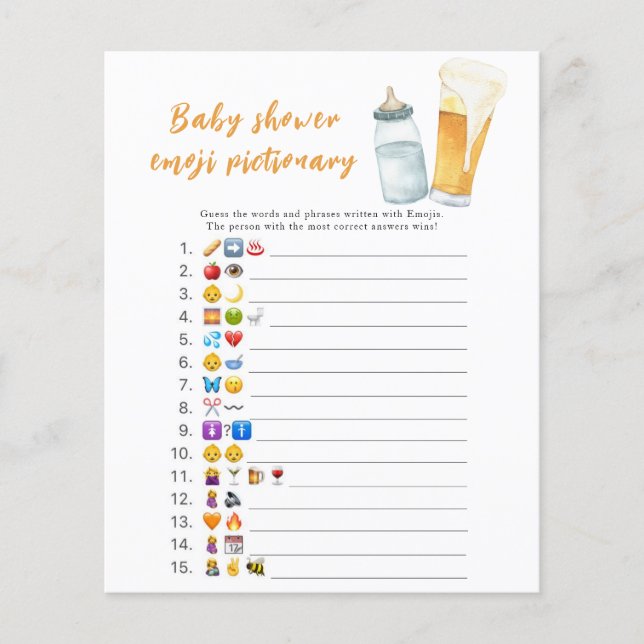 Baby is het brouwen van baby shower Emoji afbeeldi (Voorkant)