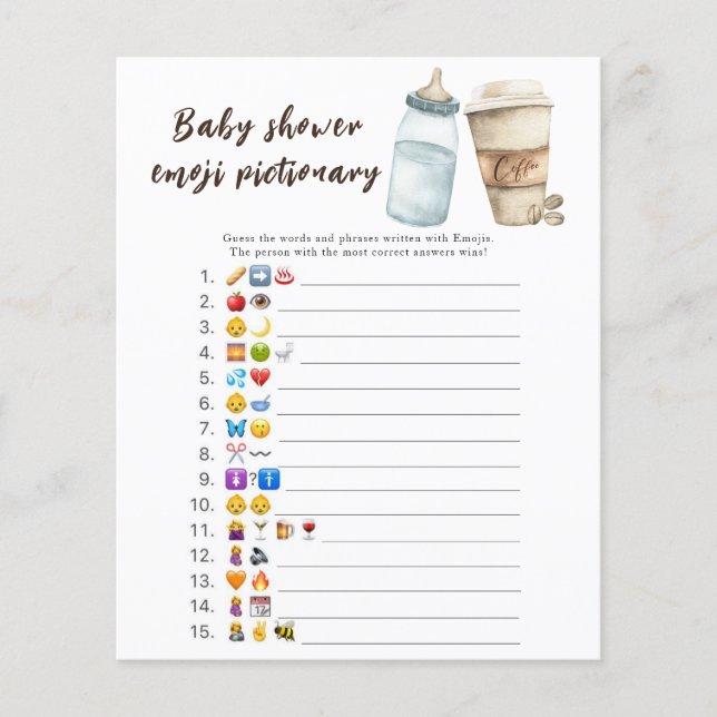Baby is het brouwen van baby shower Emoji afbeeldi (Voorkant)