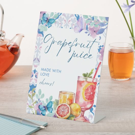 Baby is het brouwen van Baby shower grapefruit sap Reclamebord Met Voetstuk (Insitu)