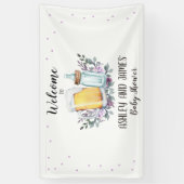Baby is het Brouwen van Baby shower Koppels Bierfl Spandoek (Verticaal)