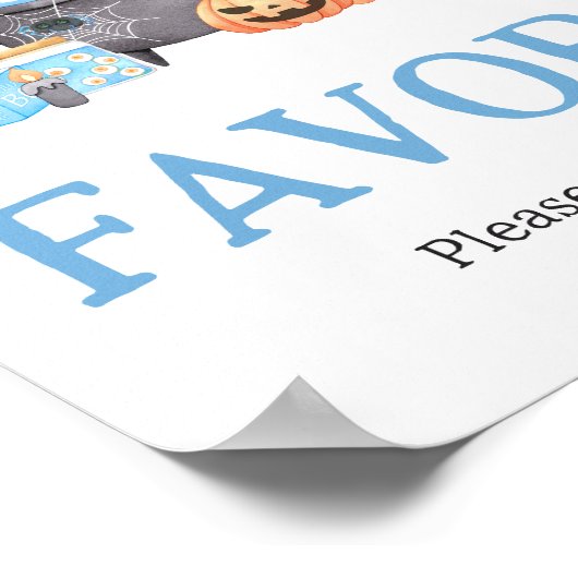 Baby is het brouwen van Blue Halloween Baby shower Poster (Hoek)