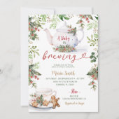 Baby is het brouwen van Chinoiserie Tea Party Baby Kaart (Voorkant)