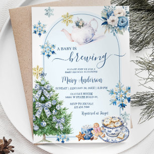 Baby is het brouwen van Chinoiserie Tea Party Baby Kaart