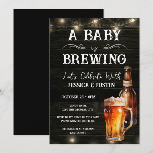 Baby is het brouwen van Coed Baby shower Kaart (Voorkant / Achterkant)