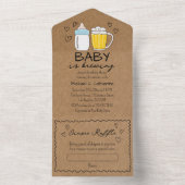 Baby is het brouwen van flessenbier glas Baby show All In One Uitnodiging (Binnen)