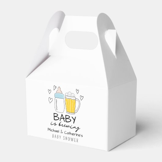 Baby is het brouwen van flessenbier glas Baby show Bedankdoosjes (Voorkant Zijde)