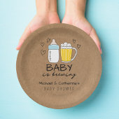 Baby is het brouwen van flessenbier glas Baby show Papieren Bordje