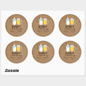 Baby is het brouwen van flessenbier glas Baby show Ronde Sticker (Vel)