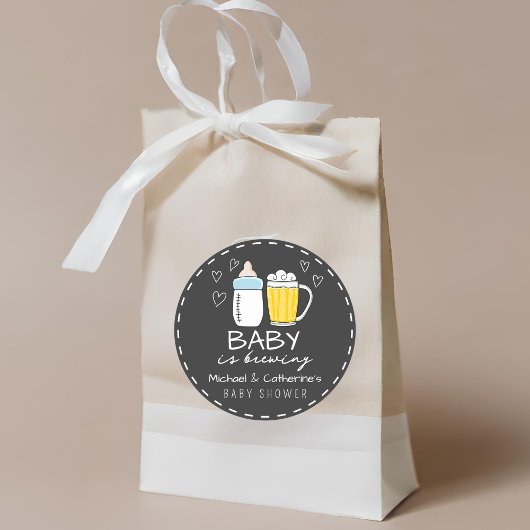 Baby is het brouwen van flessenbier glas Baby show Ronde Sticker