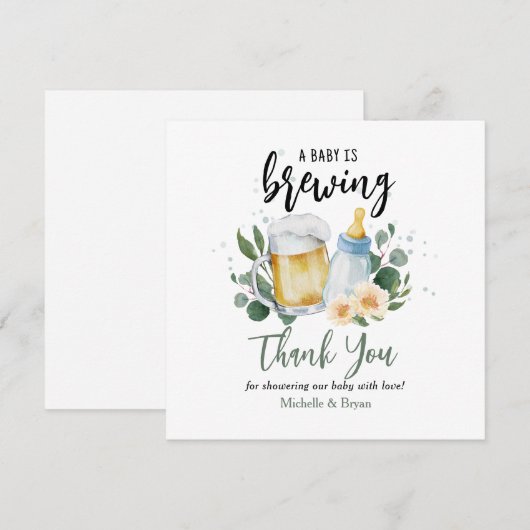 Baby is het brouwen van groene douche dank u kaart (Voorkant / Achterkant)