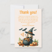 Baby is het brouwen van Halloween baby shower Bedankkaart (Voorkant)