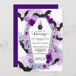 Baby is het brouwen van Halloween Baby shower Kaart