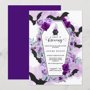 Baby is het brouwen van Halloween Baby shower Kaart