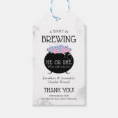 Baby is het brouwen van Halloween Gender Reveal Da Cadeaulabel (Voorkant)
