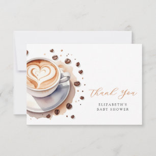 Baby is het brouwen van koffie Baby shower Bedankkaart