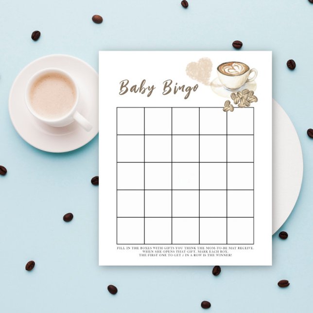Baby is het brouwen van koffie Baby shower bingo s (Creator heeft geüpload)