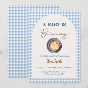 Baby is het brouwen van koffie Baby shower Blue Gi Kaart