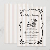Baby is het brouwen van koffie baby shower kaart (Voorkant / Achterkant)