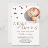Baby is het brouwen van koffie Baby shower Kaart (Voorkant)