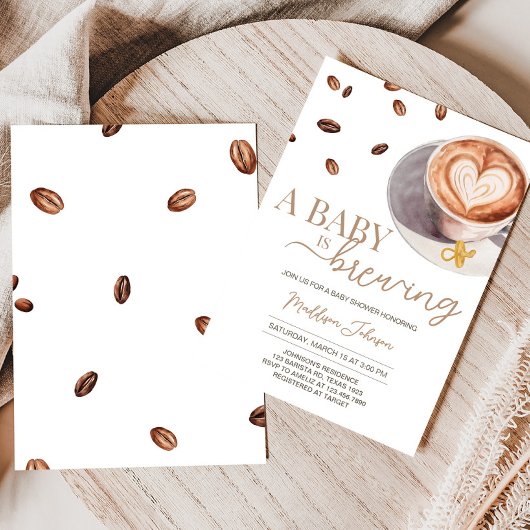 Baby is het brouwen van koffie Baby shower Kaart
