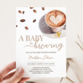 Baby is het brouwen van koffie Baby shower Kaart
