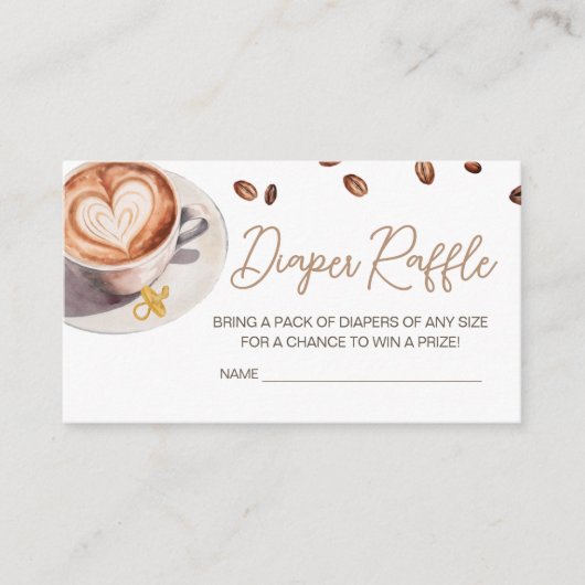 Baby is het brouwen van koffie Baby shower Luier R Informatiekaartje (Voorkant)