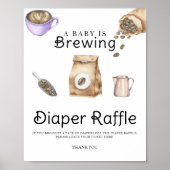 Baby is het brouwen van koffie baby shower luier r poster (Voorkant)
