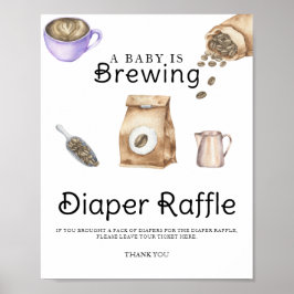 Baby is het brouwen van koffie baby shower luier r poster