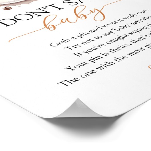 Baby is het brouwen van koffie Baby shower spel Poster (Hoek)