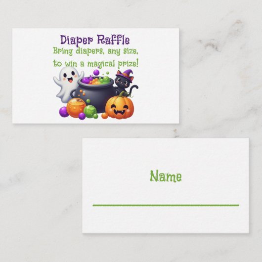 Baby is het brouwen van luier Raffle Informatiekaartje (Voorkant / Achterkant)