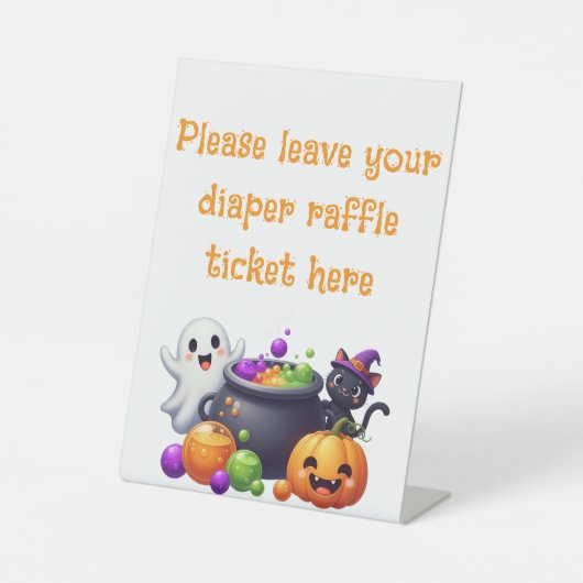 Baby is het brouwen van luier verlofteken reclamebord met voetstuk (Voorkant)