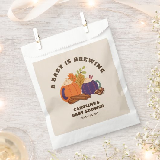 Baby is het brouwen van pompoen koffie Herfst Baby Bedankzakje (Geknipt)